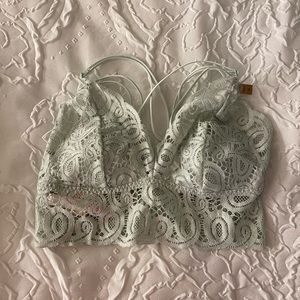 VS/PINK shimmery mint blue bralette